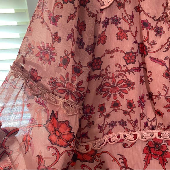 Saffron Burnout Floral Silk Blend Dress - M, NWT - Picture 13 of 14